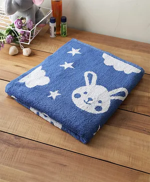 Softweave Bamboo Kids Towel Bunny Embroidery - Blue