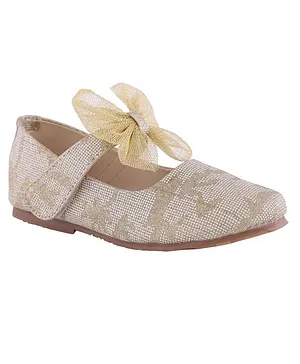 Mine Sole Glittery Bow Mary Jane - Gold