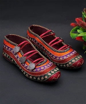 Little Palz Embroidered Ethnic Mojaris - Multi Colour