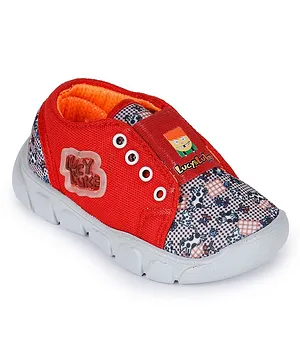 Lucy & Luke By Liberty Kids Printed Casual Lace Shoes - Red