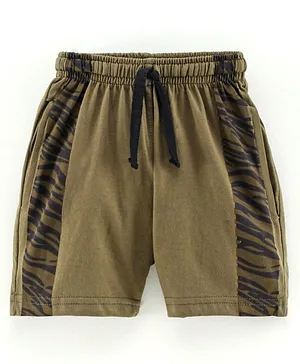 Fido Knee Length Shorts Solid Print - Brown