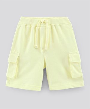 Bonfino Terry Knit  Solid Shorts - Yellow