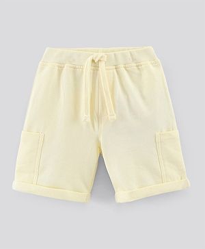 Bonfino Solid Shorts With Draw Cord - Light Yellow