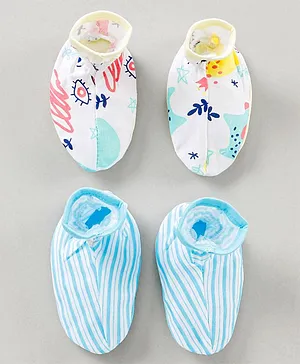 OHMS Unisex Booties Set Pack Of 2 - Multicolor