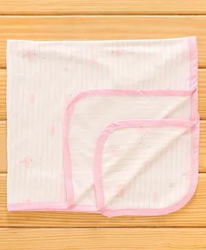 OHMS Interlock Cotton Knit Bath Towel - Pink