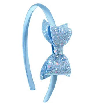 Asthetika Glitter Bow Hair Band - Blue