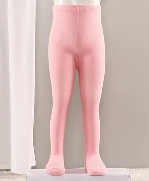 Cute Walk by Babyhug Full Length Anti-Bacterial Solid Tights - Light Pink