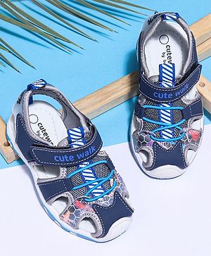 Cute Walk by Babyhug Sandals With Velcro Closure - Navy Blue