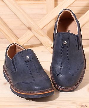 Cute Walk by Babyhug Slip On Formal Shoes Stitched Design - Blue