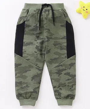 Babyhug Cotton Knit Lounge Pant Camo Printed - Green
