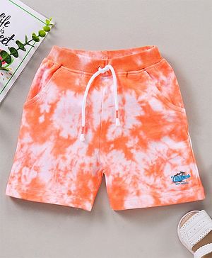 Babyhug Knee Length Shorts California Tie and Die Print - Orange