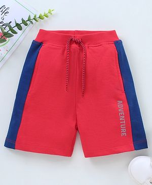 Babyhug Cotton Shorts Text Print - Red