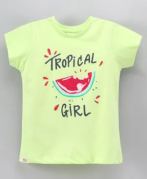 Ollypop Half Sleeves T-Shirt Watermelon Print - Pista