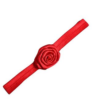 BABY Charm Rose Flower Applique Headband - Red