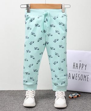 Babyhug Full Length Loungepants Cars Print - Blue