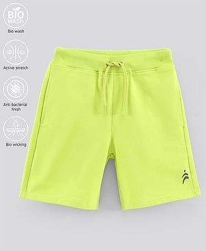 Pine Active Above Knee Length Anti-Bacterial Shorts With Stretch Solid - Green