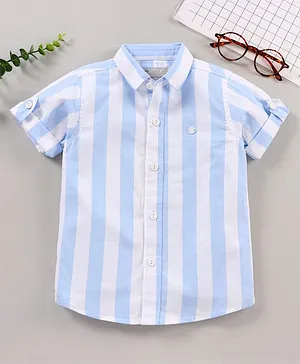 Jash Kids Half Sleeves Shirts Striped - Blue White