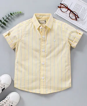 JASH KIDS Half Sleeves Striped Shirt - Yellow