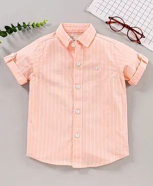 Jash Kids Half Sleeves Striped Shirt - Peach