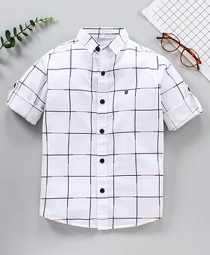 Jash Kids Cotton Full Sleeves Shirt Stripes - White