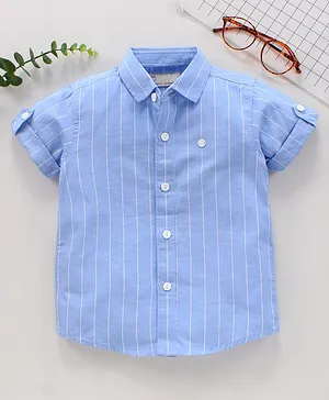 JASH KIDS Half Sleeves Striped Shirt - Blue