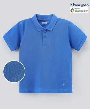 Honeyhap Premium 100%Cotton Half Sleeves Tee With High IQ Lasting Colors - Royal Blue