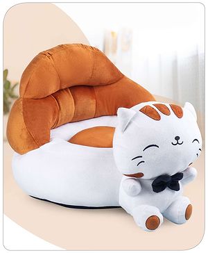 Babyhug Cat Shaped Soft Seat - Brown & White
