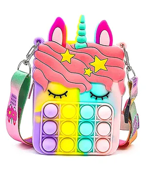 Party Propz Pop It Unicorn Bags Fidget Stress Relieving Silicone Toy - Multicolor
