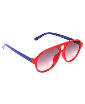 Spiky UV Protection Aviator Sunglasses - Red