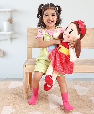 Babyhug Premium Elle Candy Doll | Cuddle and Huggable Soft Toy with Removable and  Washable Dress | Plush Toy Safe and Fun Gift for Kids | BIS Certified | Spark Imaginative Play | Red-Height 65 cm