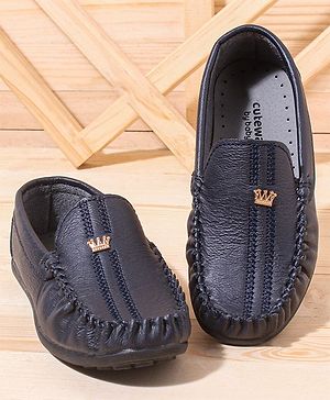 Cute Walk by Babyhug Party Wear Loafer Shoes - Navy Blue