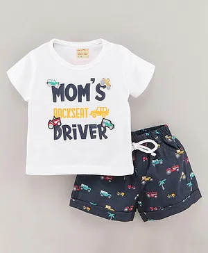 WOW Clothes Half Sleeves Printed T-Shirt Shorts - Multicolor