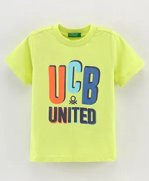 UCB Half Sleeves T-Shirt Logo Print - Light Yellow