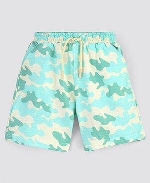 Pine Kids Knee Length Biowashed Shorts Camo Print - Multicolor