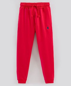 Pine Kids Full Length Biowashed & Solid Trackpants - Red