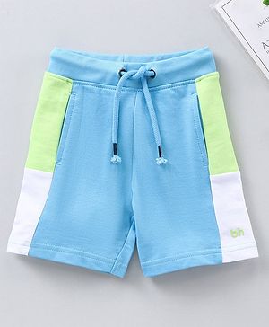 Babyhug Knee Length Cotton Shorts Solid- Blue