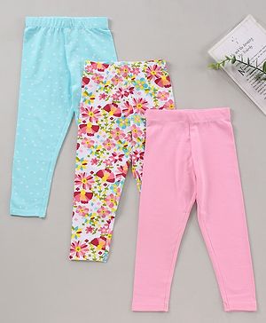 Babyhug Full Length Leggings Multi Print Pack of 3 - Pink