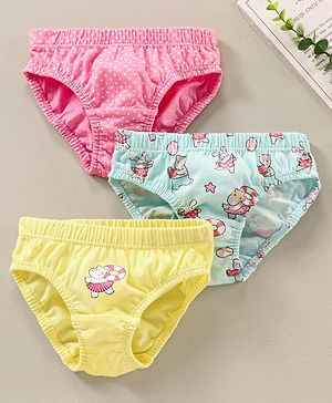 Babyhug 100% Cotton Dot Printed Pantied Pack Of 3 - Pink Yellow & Blue