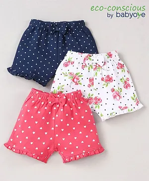 Babyoye Knee Length Shorts Pack Of 3 - Multicolor