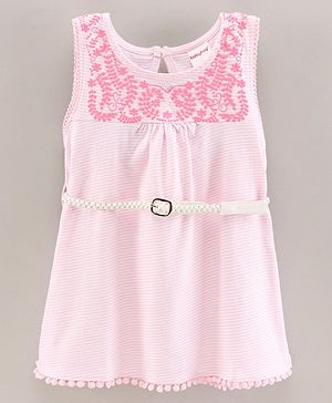 Babyhug Sleeveless HD Print Frock - Pink