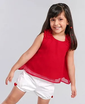 Kookie Kids Sleeveless Top & Shorts Set - Red