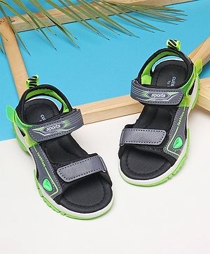 Cute Walk by Babyhug Sandals With Velcro Closure Text Print - Grey