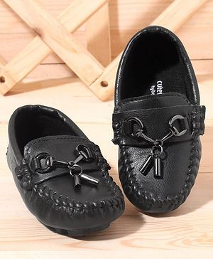 Cute Walk by Babyhug Loafer Shoes - Black