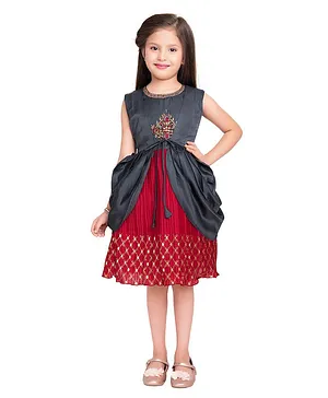 Betty By Tiny Kingdom Sleeveless Embellished Detailing Party Dress - Cherry Red