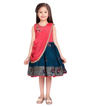 Betty By Tiny Kingdom Sleeveless Sequin Hem Detailing Embellished Party Dress - Tomato Red