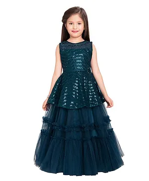 Betty By Tiny Kingdom Sleeveless Sequin Detailing Party Gown - Blue