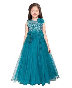 Betty By Tiny Kingdom Sleeveless Sequin Embellished Flared Party Gown - Blue