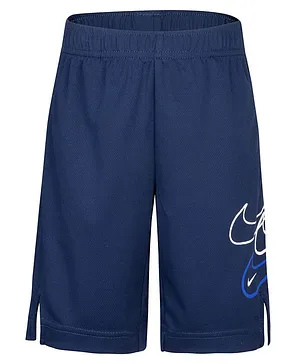 Nike Dri-Fit Logo Print Shorts - Navy Blue