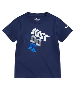 Nike Half Sleeves Just Do It Printed Tee - Navy Blue