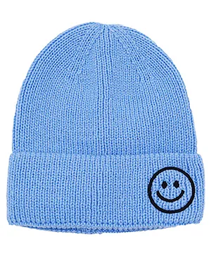 Momisy Smile Design Winter Cap Solid Blue- Diameter 16 cm